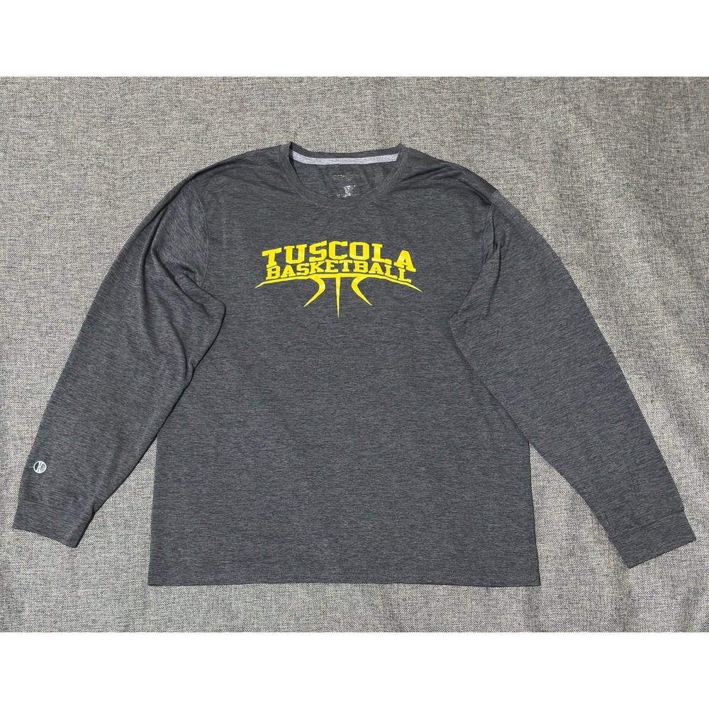 Holloway Mens XL Long Sleeve Shirt Tuscola Basketball Gray Heathered